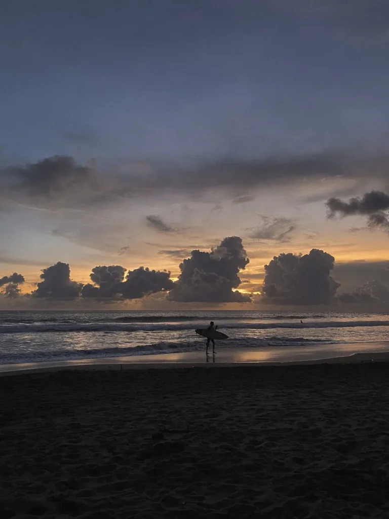 Popular places to visit in Canggu Bali including beaches and rice fields